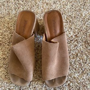 jeffrey campbell suede camel mules